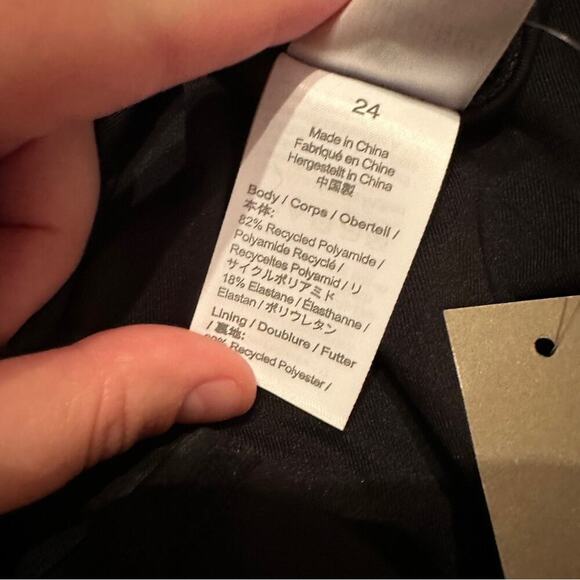 J. Crew O-Ring V-Neck One Piece Swimsuit in Black Sz 24 NEW - Picture 8 of 9